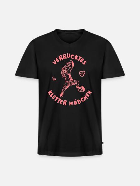 Klettern Bergsport Kletterer - Männer Premium Bio T-Shirt mit V-Ausschnitt - Schwarz