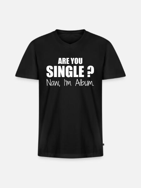 Are you single - Men's Premium Organic T-shirt with V-neck - black