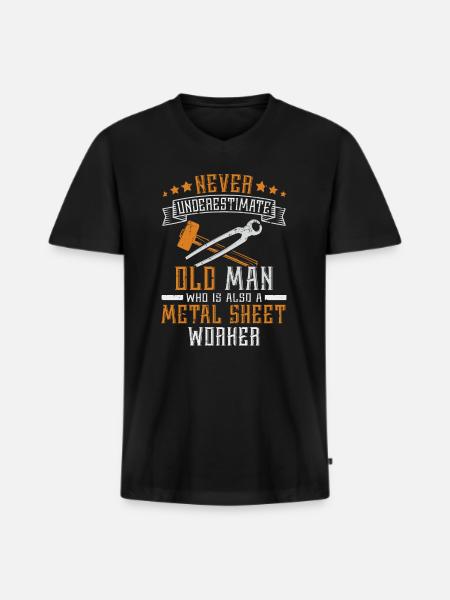 Sheet Metal Working For A Sheet Metal Worker - Men's Premium Organic T-shirt with V-neck - black