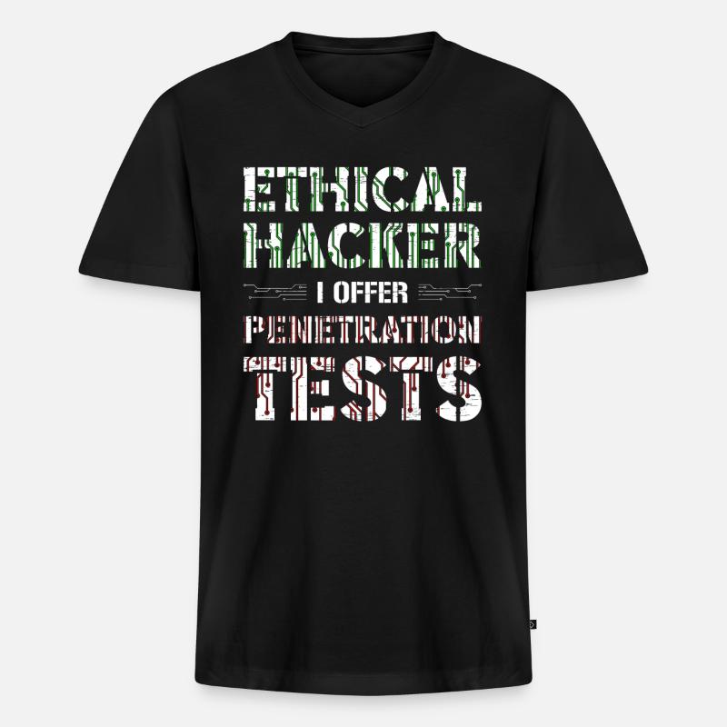 Computer Security Hacker Webentwickler - Männer Premium Bio T-Shirt mit V-Ausschnitt - Schwarz