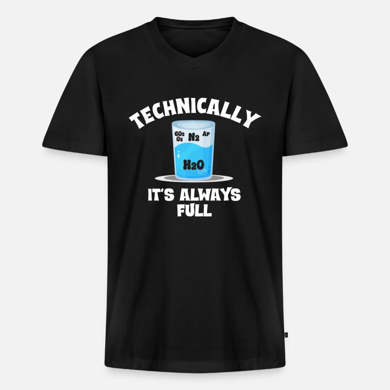 Technically, it's always crowded - - Men's Premium Organic T-shirt with V-neck - black