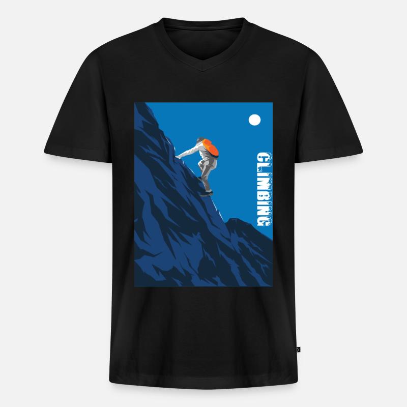 Climbing Klettern Kletterer Bouldern Bergsteigen - Männer Premium Bio T-Shirt mit V-Ausschnitt - Schwarz