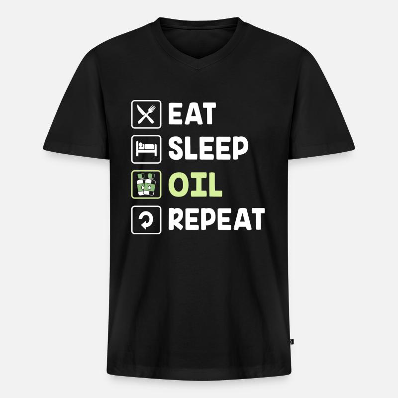 Ätherisches Öl - Männer Premium Bio T-Shirt mit V-Ausschnitt - Schwarz