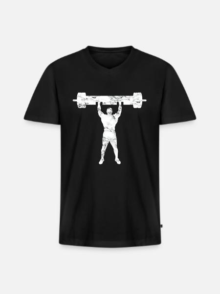 Strongman Shoulder Press - Men's Premium Organic T-shirt with V-neck - black