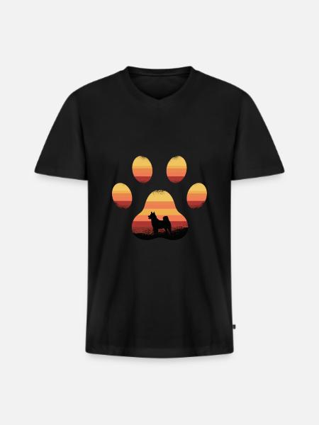 Dog paw - Men's Premium Organic T-shirt with V-neck - black