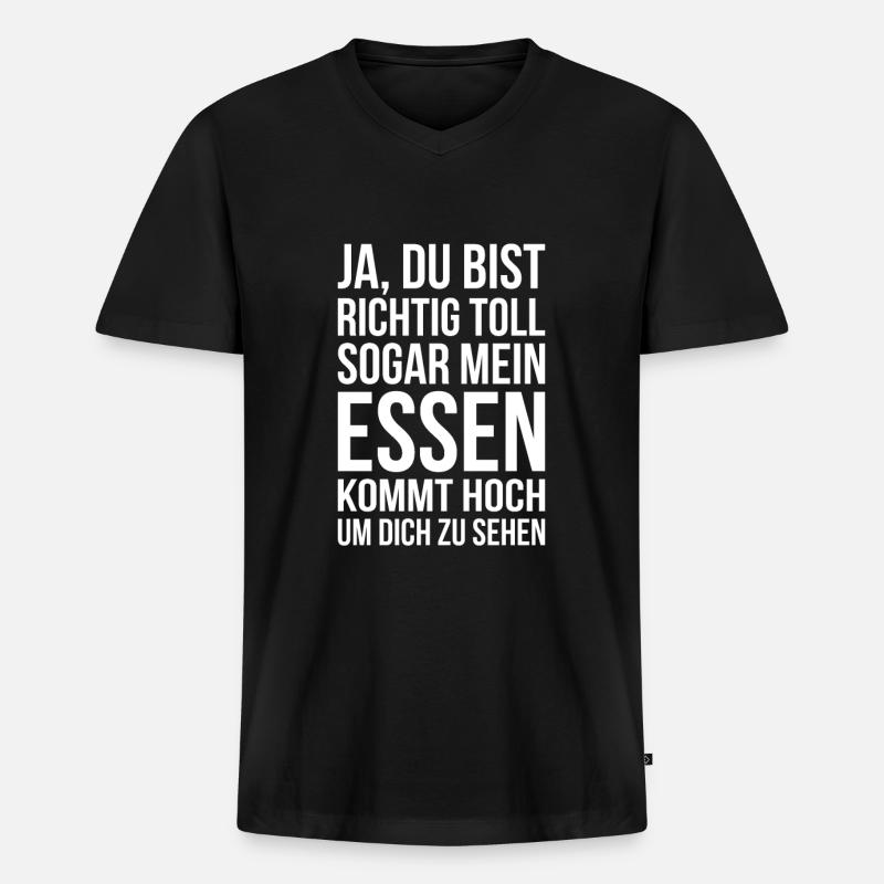 Lustig - Männer Premium Bio T-Shirt mit V-Ausschnitt - Schwarz