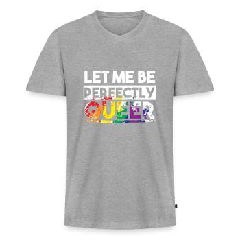 LGBT Bi CSD Rainbow Gay Pride Lesbian LGBTQ Outfit - Men's Premium Organic T-shirt with V-neck - heather grey - Front