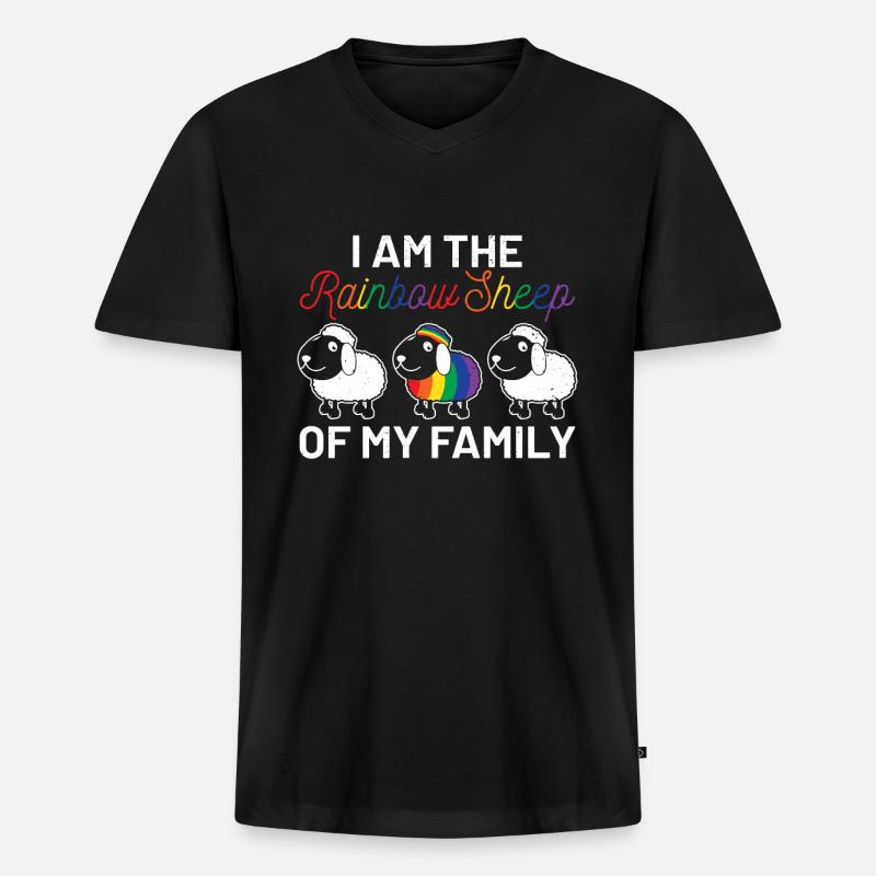Lesbian Pride - Männer Premium Bio T-Shirt mit V-Ausschnitt - Schwarz