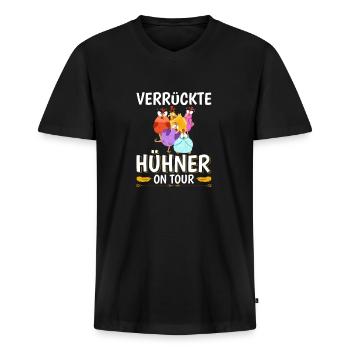 verrueckte huehner malle party - Männer Premium Bio T-Shirt mit V-Ausschnitt - Schwarz - Vorne - Nico (187cm)