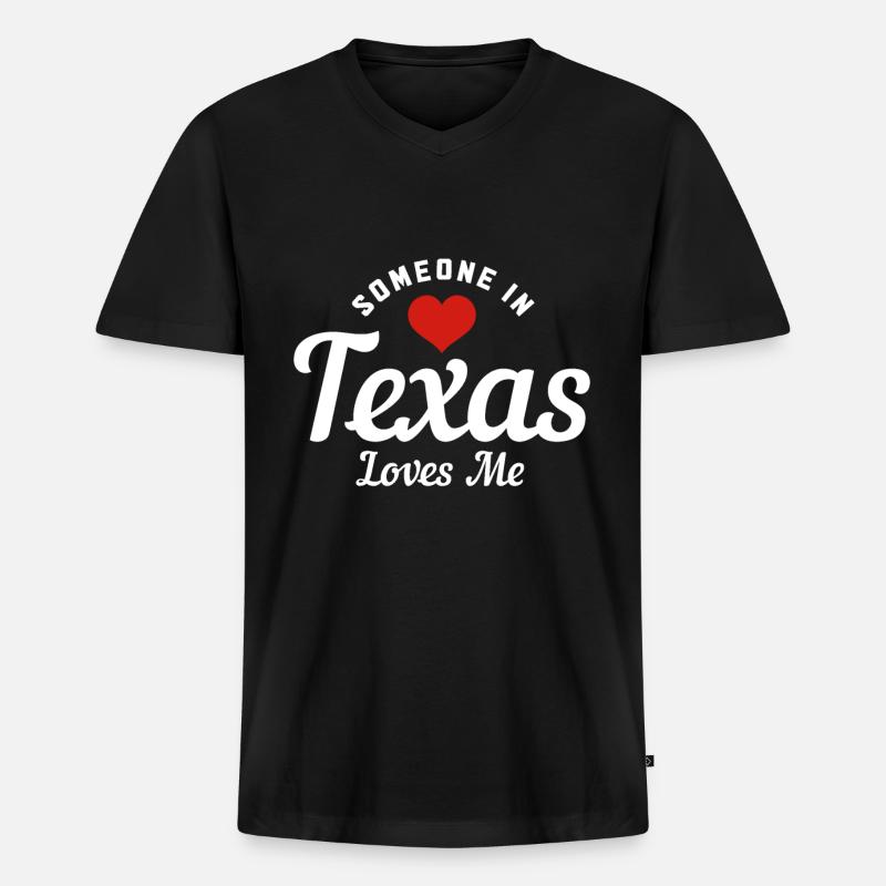 Texas - Männer Premium Bio T-Shirt mit V-Ausschnitt - Schwarz