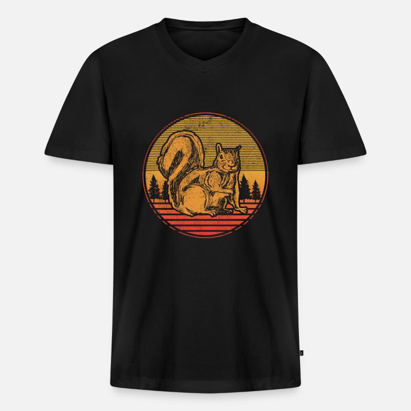 Eichhörnchen - Männer Premium Bio T-Shirt mit V-Ausschnitt - Schwarz