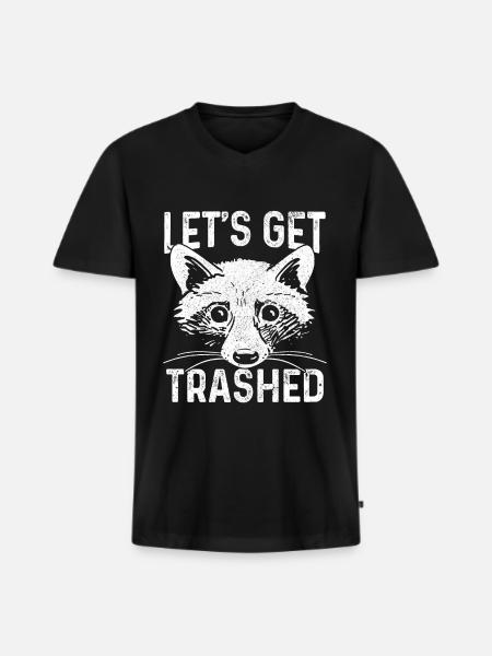 Raccoon Funny Gift - Men's Premium Organic T-shirt with V-neck - black