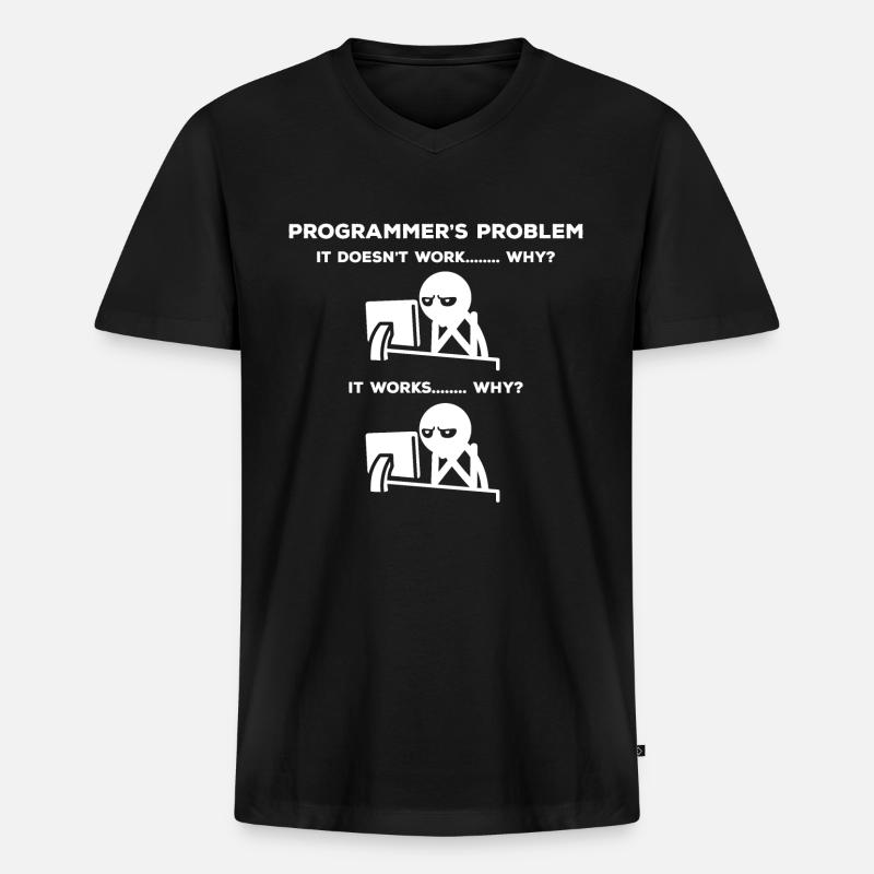 Informatiker Problem - Männer Premium Bio T-Shirt mit V-Ausschnitt - Schwarz