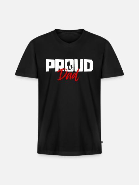 Proud father - Men's Premium Organic T-shirt with V-neck - black