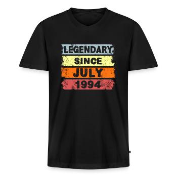 Legendary since July 1994 - Birthday - Men's Premium Organic T-shirt with V-neck - black - Front - Nico (187cm)