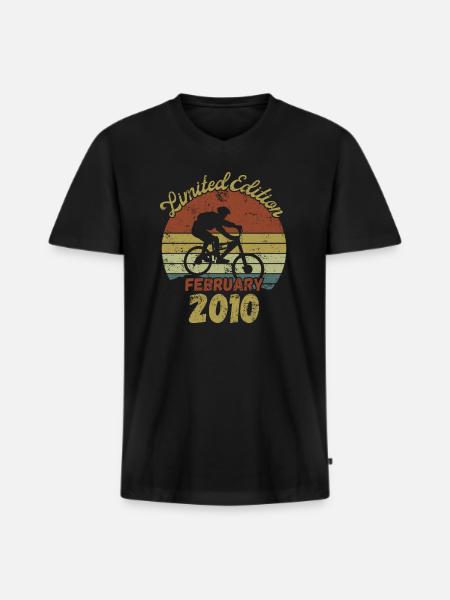 Vélo d’anniversaire Février 2010 - T-shirt encolure en V Premium bio Homme - noir