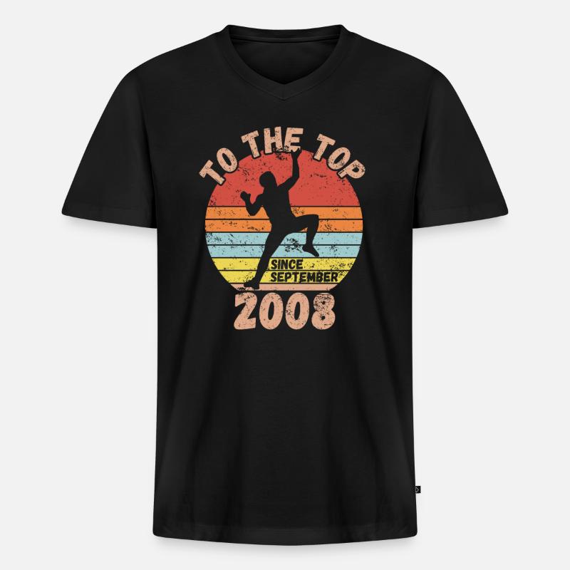 Klettern, Bouldern, Kletterer, Eisklettern, Boulde - Männer Premium Bio T-Shirt mit V-Ausschnitt - Schwarz