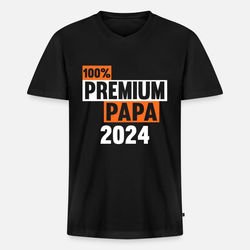 Werdender Papa 2031 - Männer Premium Bio T-Shirt mit V-Ausschnitt - Schwarz