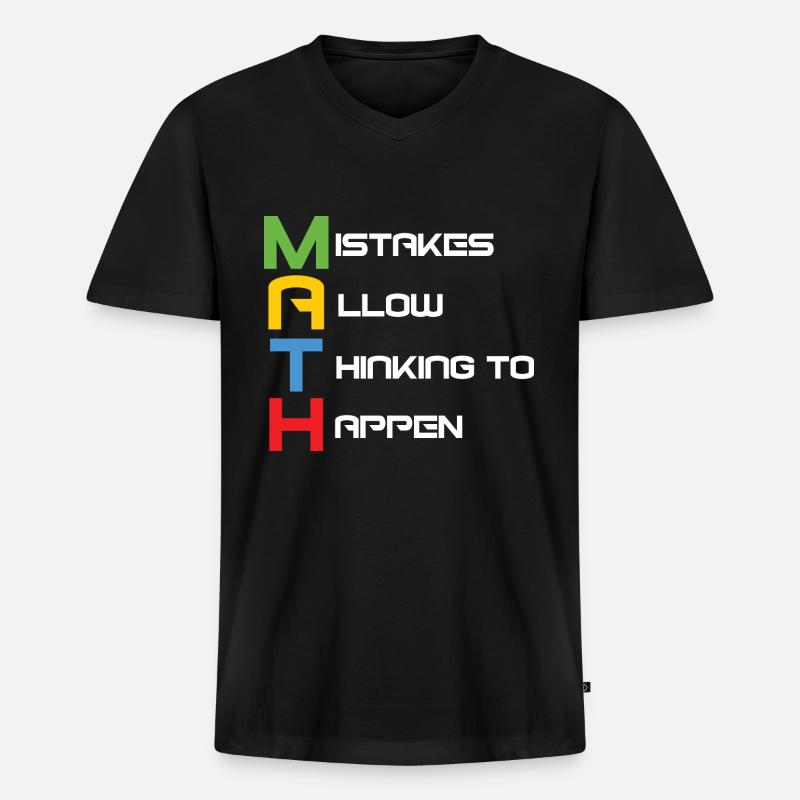 Mathelehrer - Männer Premium Bio T-Shirt mit V-Ausschnitt - Schwarz