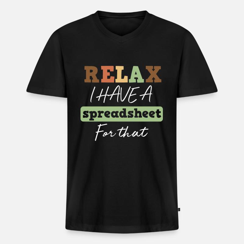 Tabellenkalkulationsprogramm Tabellen - Männer Premium Bio T-Shirt mit V-Ausschnitt - Schwarz