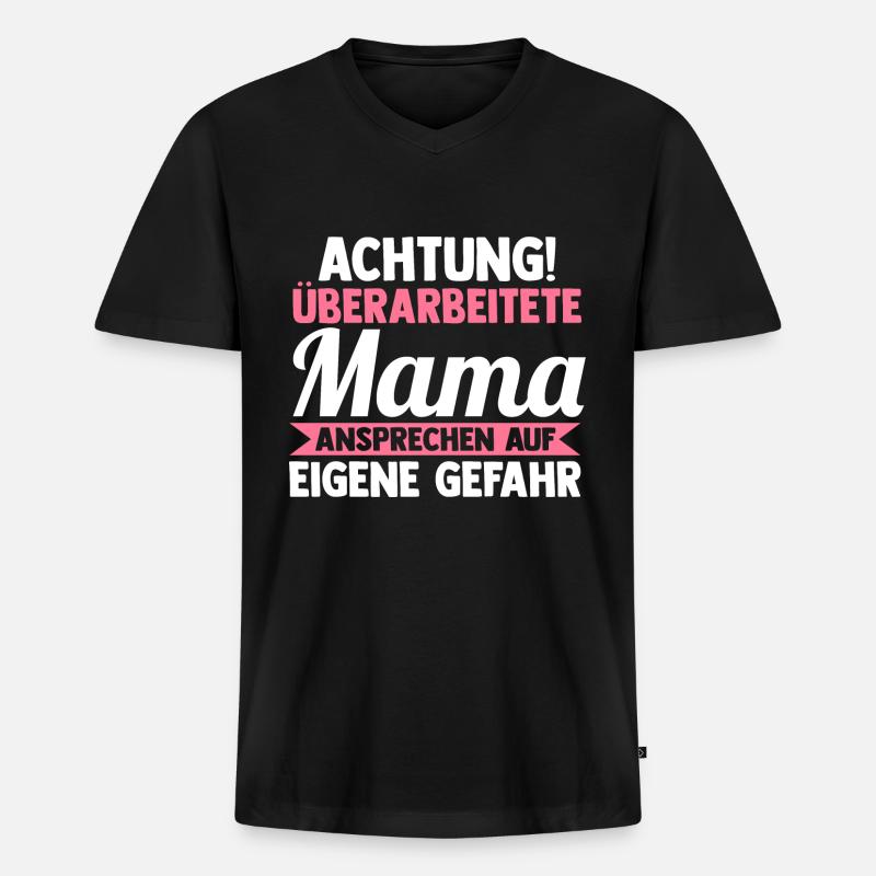 Mutter Mama - Männer Premium Bio T-Shirt mit V-Ausschnitt - Schwarz