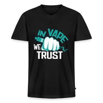 E-Zigarette E-Shisha Dampf Liquid - Männer Premium Bio T-Shirt mit V-Ausschnitt - Schwarz - Vorne - Nico (187cm)