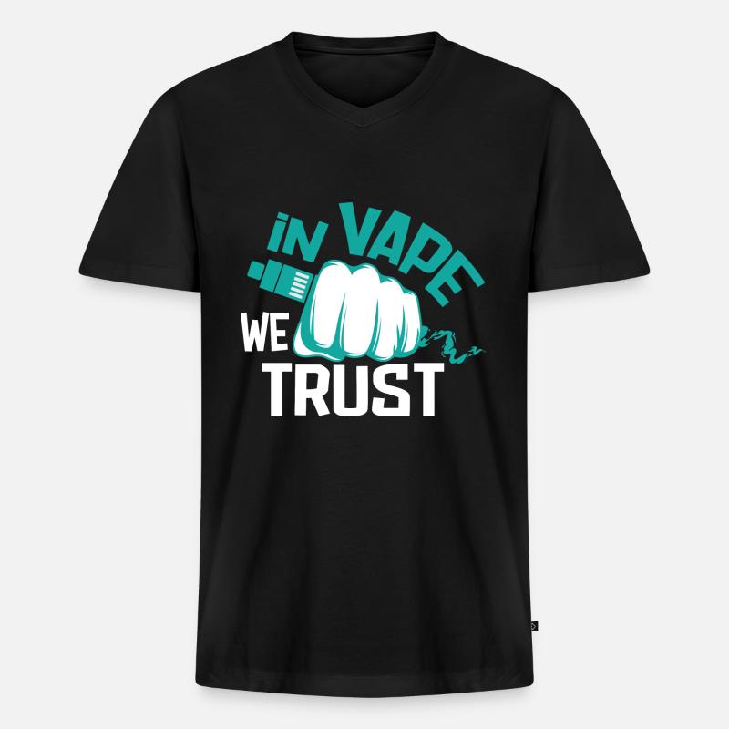 E-Zigarette E-Shisha Dampf Liquid - Männer Premium Bio T-Shirt mit V-Ausschnitt - Schwarz
