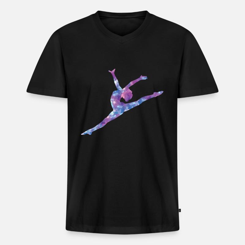 Turnen - Männer Premium Bio T-Shirt mit V-Ausschnitt - Schwarz