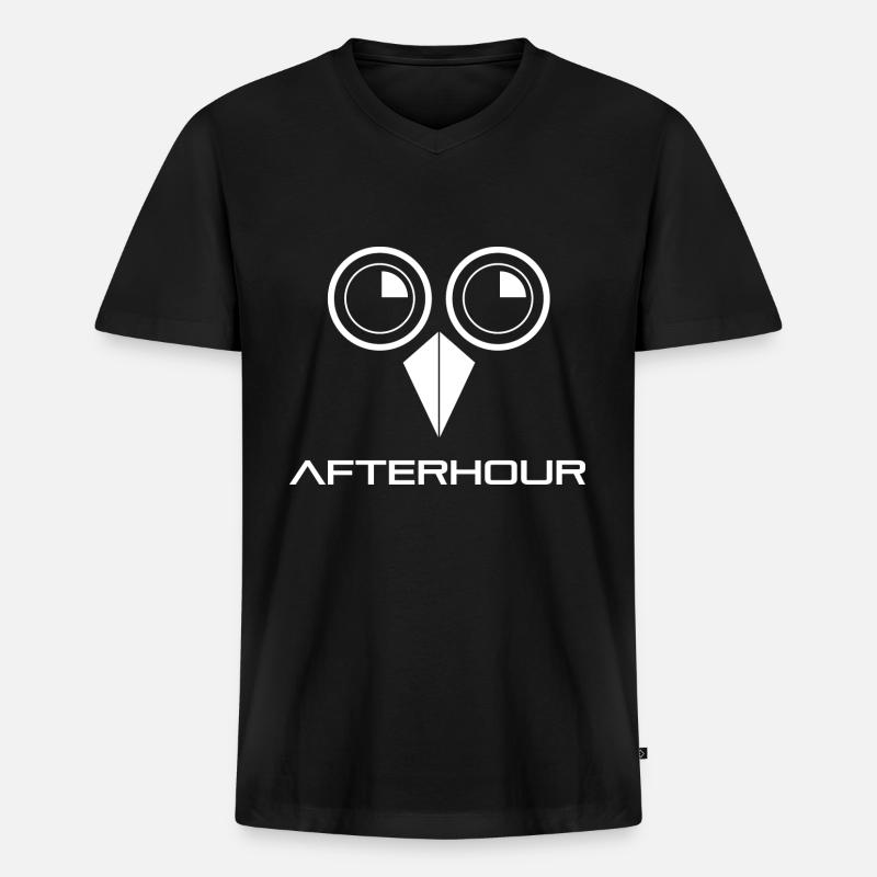 Afterhour - Männer Premium Bio T-Shirt mit V-Ausschnitt - Schwarz