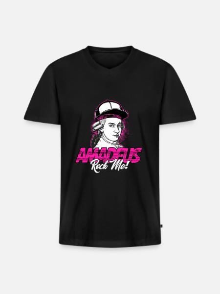 Amadeus Rock Me | Wolfgang Amadeus Mozart Classic - Premium økologisk T-skjorte med V-hals for menn - svart