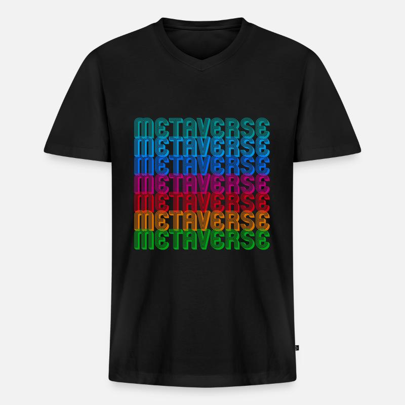 Metaverse - Männer Premium Bio T-Shirt mit V-Ausschnitt - Schwarz