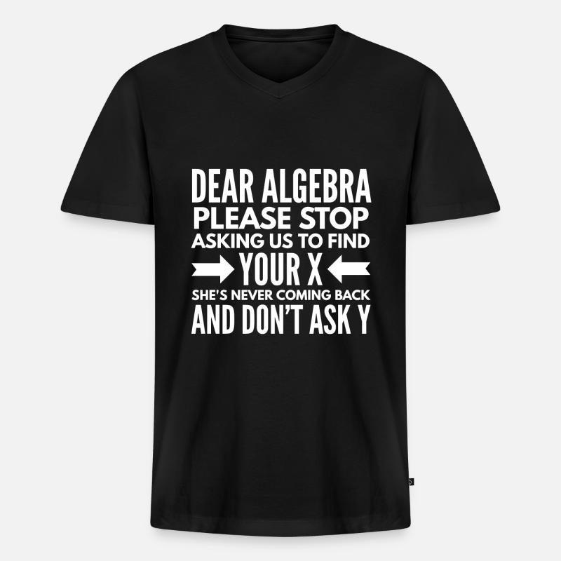 Algebra Math Mathematician Math Gift - Men's Premium Organic T-shirt with V-neck - black