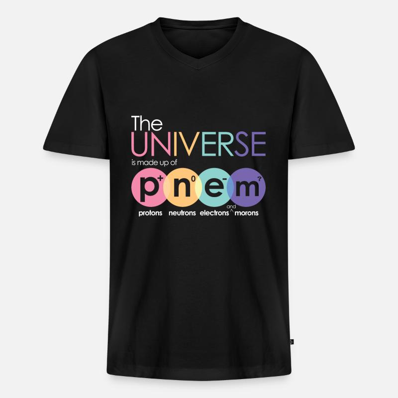 Physik Moron - Männer Premium Bio T-Shirt mit V-Ausschnitt - Schwarz