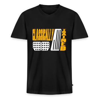Manuelle Gangschaltung Knüppelschaltung - Männer Premium Bio T-Shirt mit V-Ausschnitt - Schwarz - Vorne - Nico (187cm)
