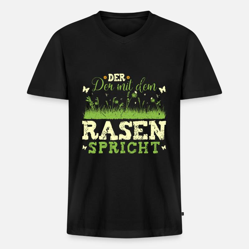 Garten Landschaftsgärtner Der Mit Rasen Spricht - Männer Premium Bio T-Shirt mit V-Ausschnitt - Schwarz