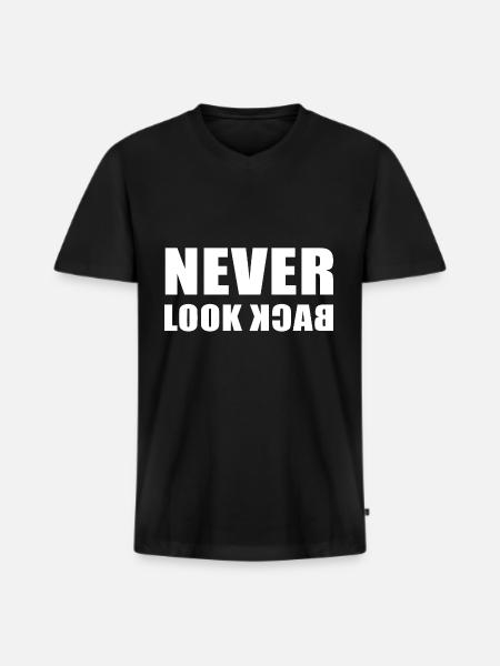 Never Look Back - Men's Premium Organic T-shirt with V-neck - black
