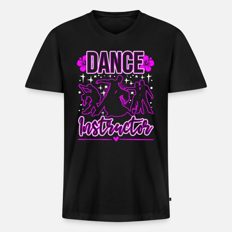 Dance Instructor - Männer Premium Bio T-Shirt mit V-Ausschnitt - Schwarz