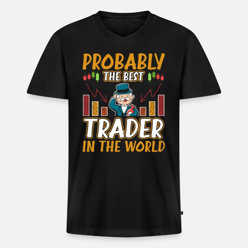 Forex trader #1 - Männer Premium Bio T-Shirt mit V-Ausschnitt - Schwarz
