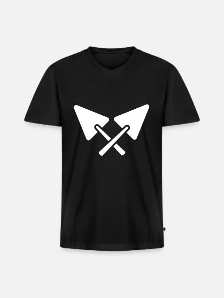 Bricklayer construction site - Men's Premium Organic T-shirt with V-neck - black