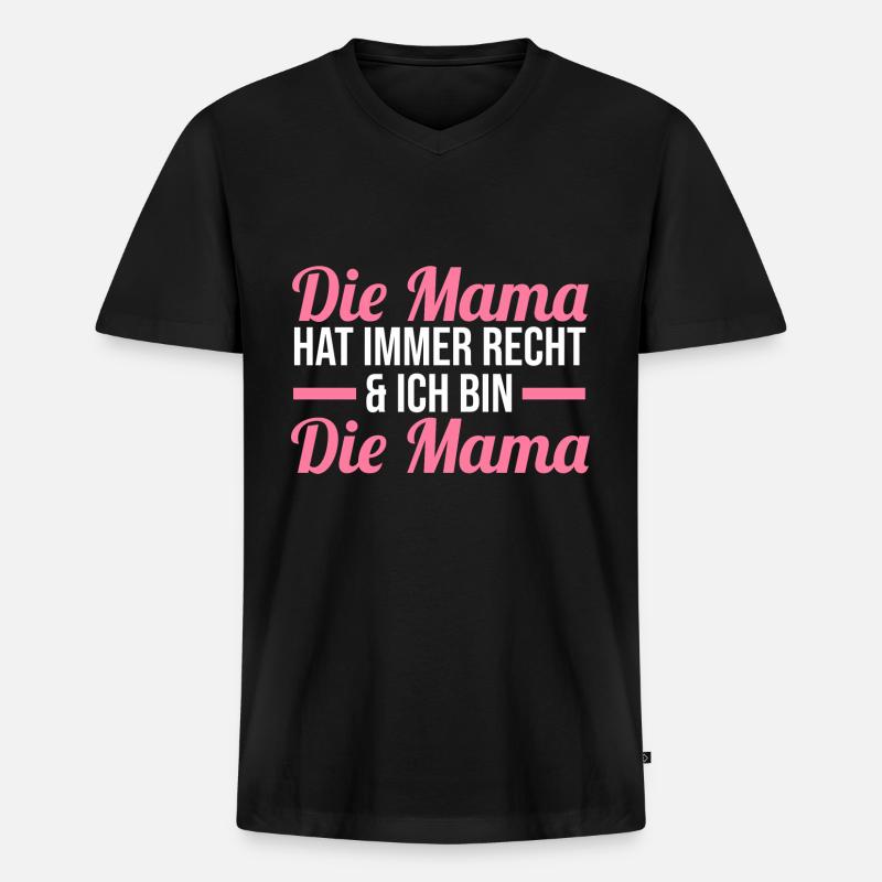 Mutter Mama - Männer Premium Bio T-Shirt mit V-Ausschnitt - Schwarz