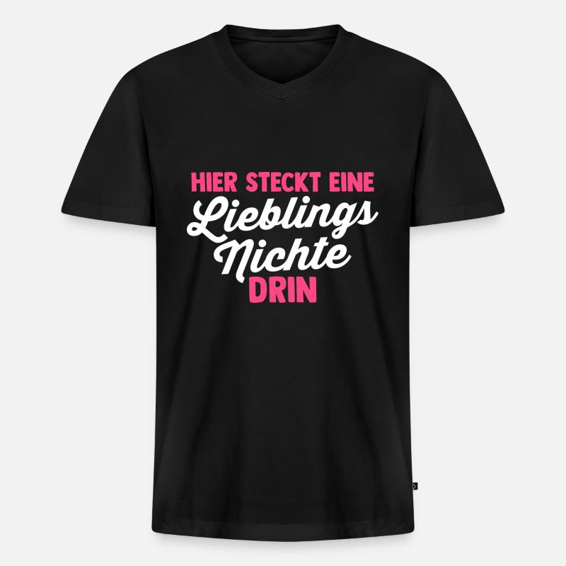 Nichte - Männer Premium Bio T-Shirt mit V-Ausschnitt - Schwarz