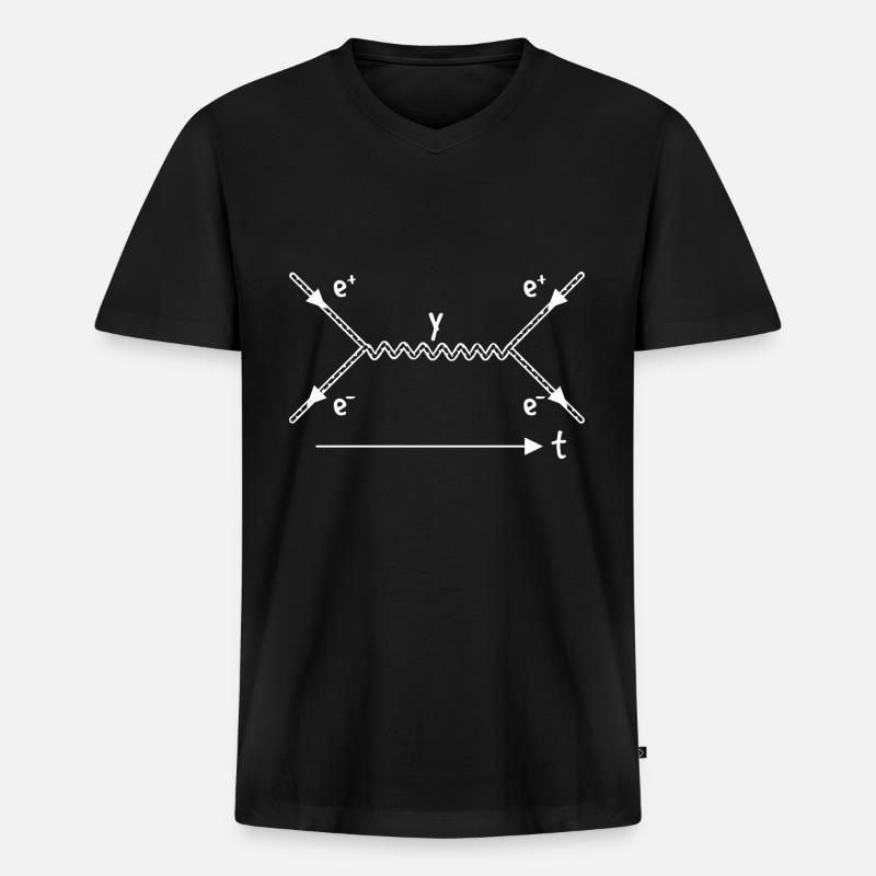 Stringtheorie Wechselwirkung - Männer Premium Bio T-Shirt mit V-Ausschnitt - Schwarz