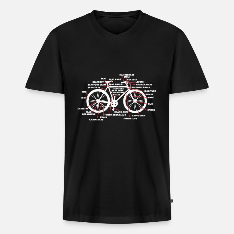 Fahrrad Technik - Männer Premium Bio T-Shirt mit V-Ausschnitt - Schwarz