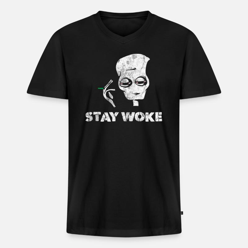 Alien - Männer Premium Bio T-Shirt mit V-Ausschnitt - Schwarz