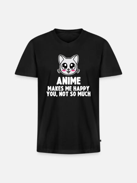 Anime - Men's Premium Organic T-shirt with V-neck - black