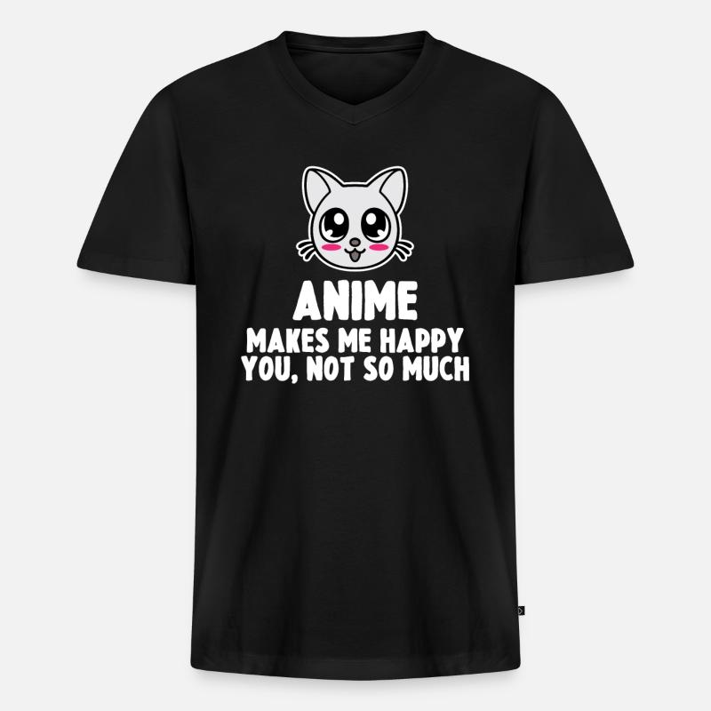 Anime - Männer Premium Bio T-Shirt mit V-Ausschnitt - Schwarz