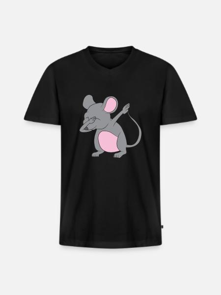 Dabbing rat / mouse - Men's Premium Organic T-shirt with V-neck - black