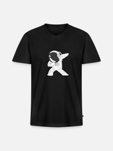 Astronaut DAB / Dabbing - Men's Premium Organic T-shirt with V-neck - black