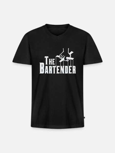 Bartender - The Bartender - Men's Premium Organic T-shirt with V-neck - black