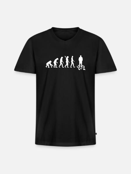 Taube - Evolution des Menschen / Darwin - Männer Premium Bio T-Shirt mit V-Ausschnitt - Schwarz